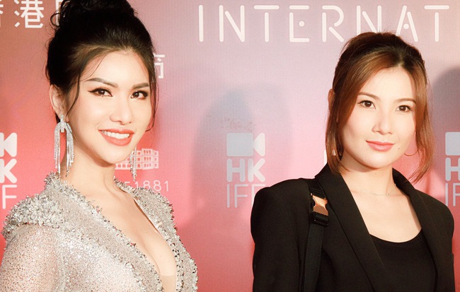 Hoa hậu đang là tiếp viên hàng không VN gợi cảm, đi chung thảm đỏ với Quách Phú Thành