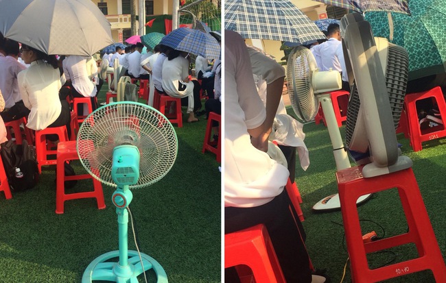 Hình ảnh bá đạo nhất mùa bế giảng: Lớp học ở Nam Định mang hẳn quạt ở nhà đến trường để… chống nóng!