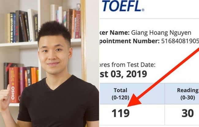 Chàng trai Việt trở thành một trong những người đầu tiên trên thế giới đạt 119/120 TOEFL định dạng mới, tương đương 9.0 IELTS