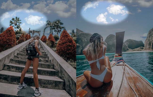 Hotgirl Instagram bị phát hiện ghép mây giống hệt nhau vào ảnh du lịch quanh Thế giới