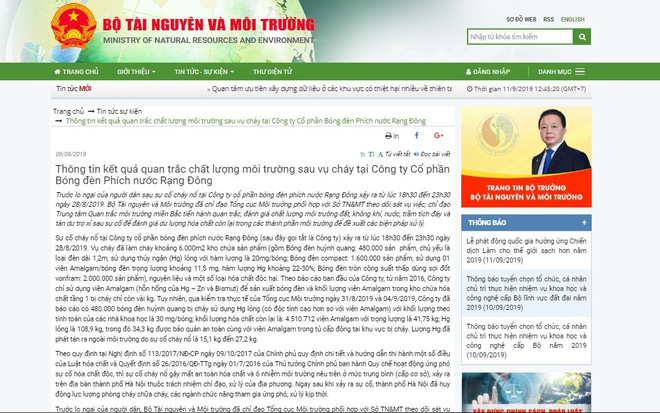 Lãnh đạo Tổng Cục Môi trường xác nhận bỏ một số câu chữ trong bản tin kết quả quan trắc vụ Rạng Đông vì "nhạy cảm"